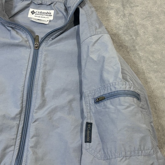 Columbia Women's M Hooded Lightweight Jacket Blue Full Zip Nylon Blend WL3014 - Picture 3 of 11